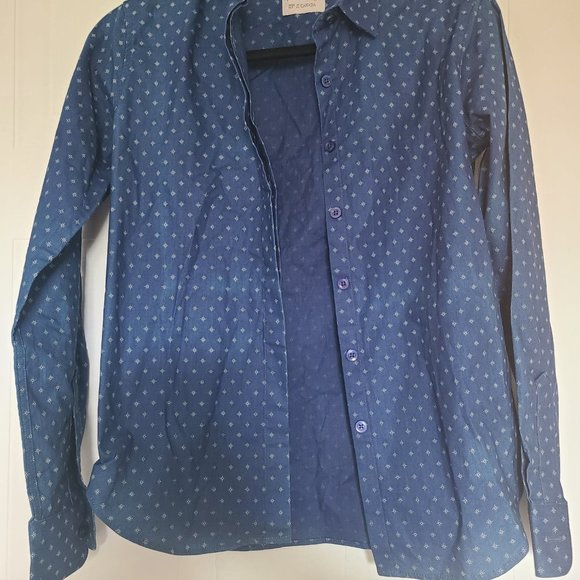 NWT Women's Naked & Famous Blue & White Button Up Shirt - Picture 5 of 5